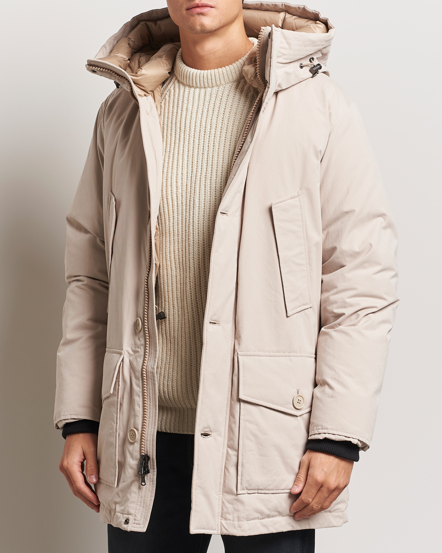 Herre | Jakker | Woolrich | Peached Cotton Arctic Parka Oxford Tan