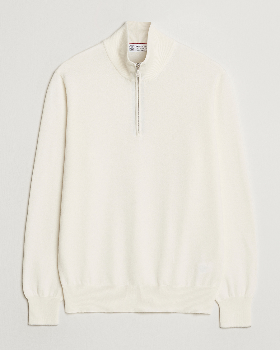 Herre | Gensere | Brunello Cucinelli | 2 Ply Cashmere Half Zip Panama