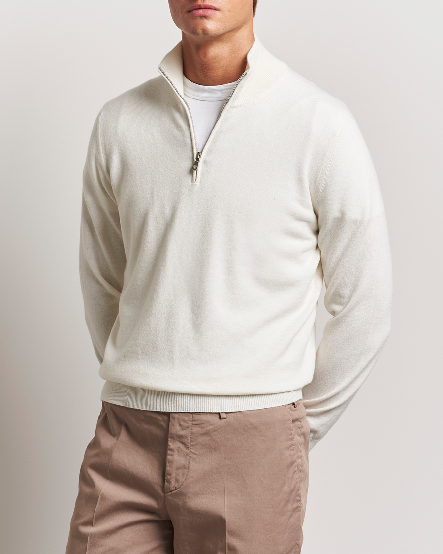 Herre | Gensere | Brunello Cucinelli | 2 Ply Cashmere Half Zip Panama