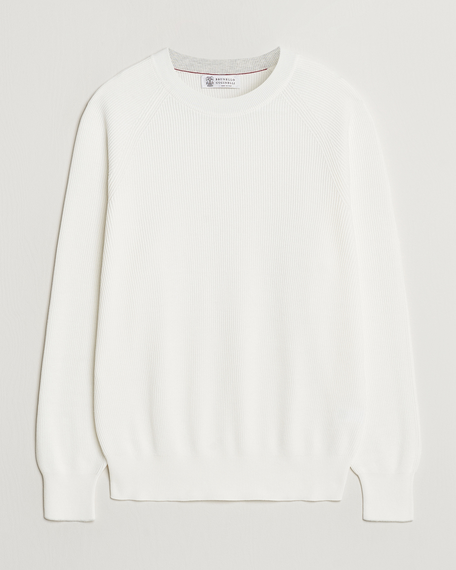 Herre | Gensere | Brunello Cucinelli | Cotton Rib Crew Neck Panama