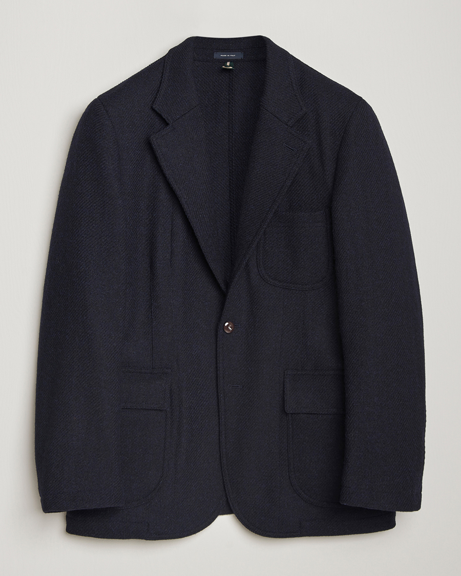 Herre | Dressjakker | Drake's | MKVII Harris Tweed Blazer Navy