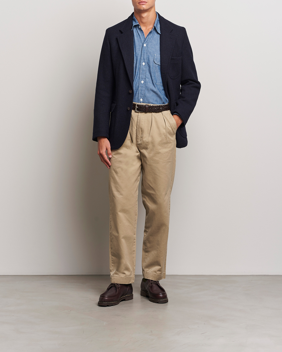Herre | Dressjakker | Drake's | MKVII Harris Tweed Blazer Navy
