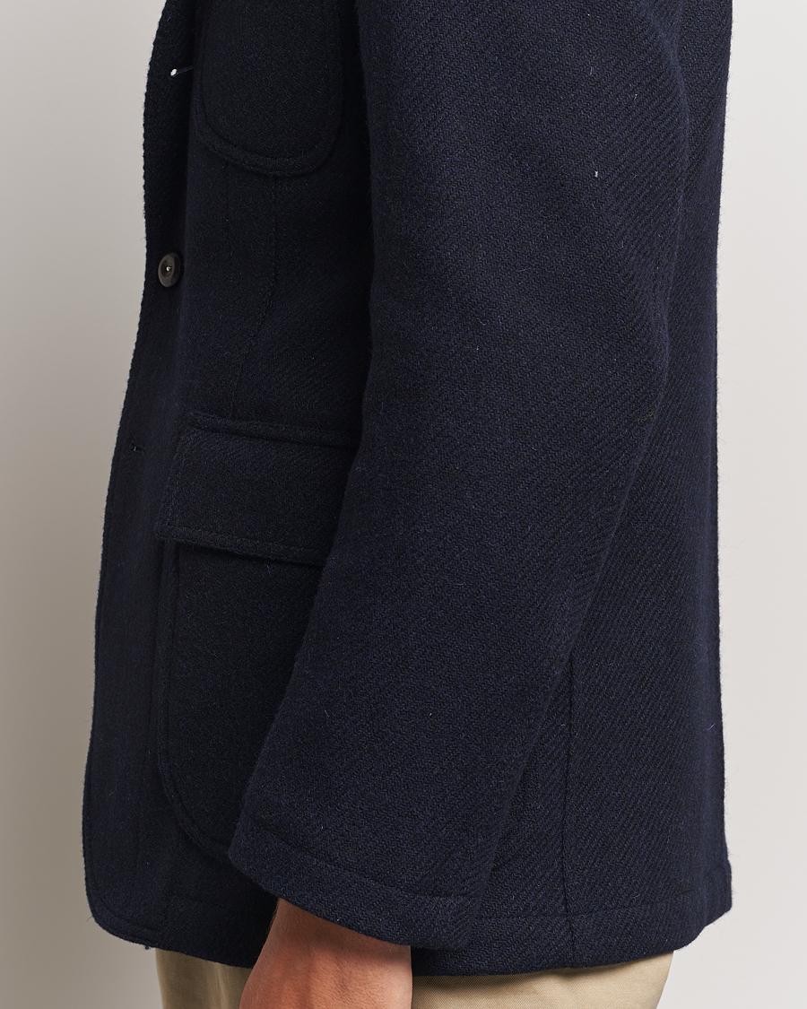 Herre | Dressjakker | Drake's | MKVII Harris Tweed Blazer Navy