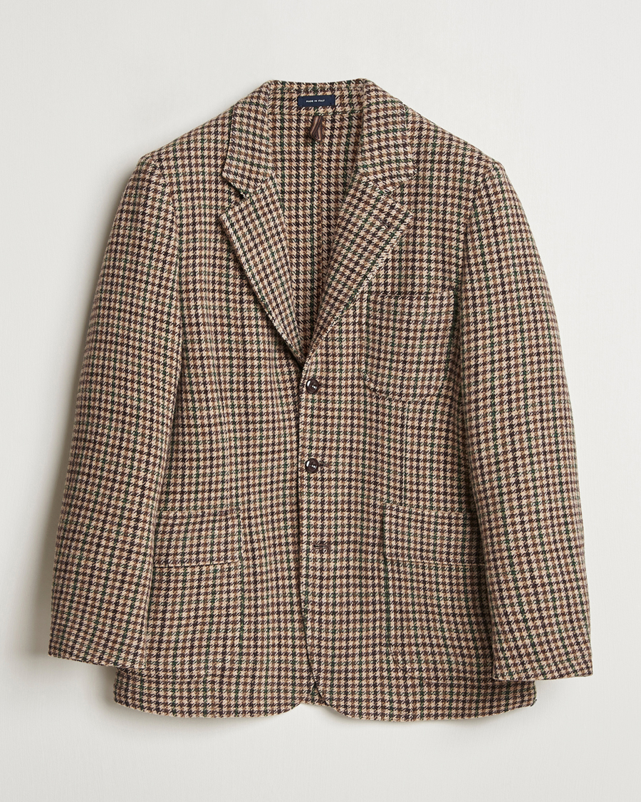 Herre | Dressjakker | Drake's | MKVII Gun Check Tweed Blazer Brown