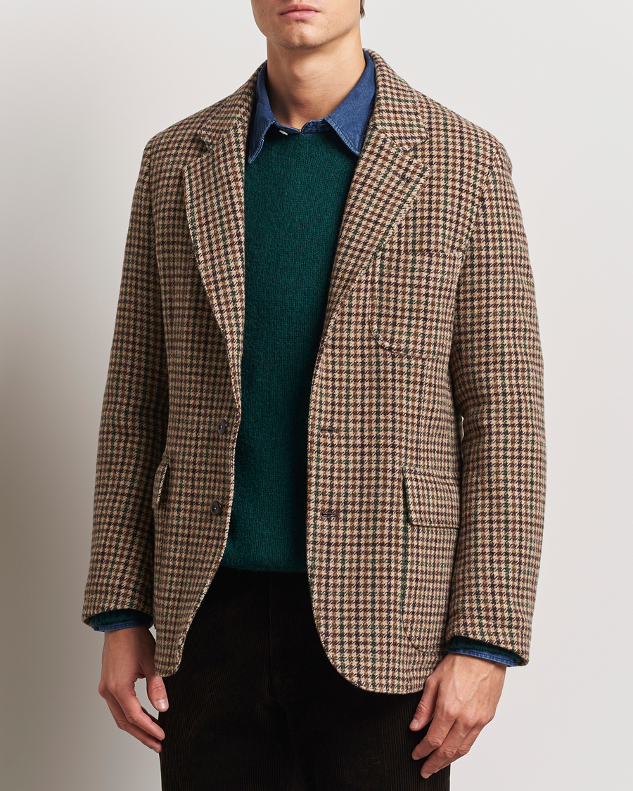 Herre | Dressjakker | Drake's | MKVII Gun Check Tweed Blazer Brown
