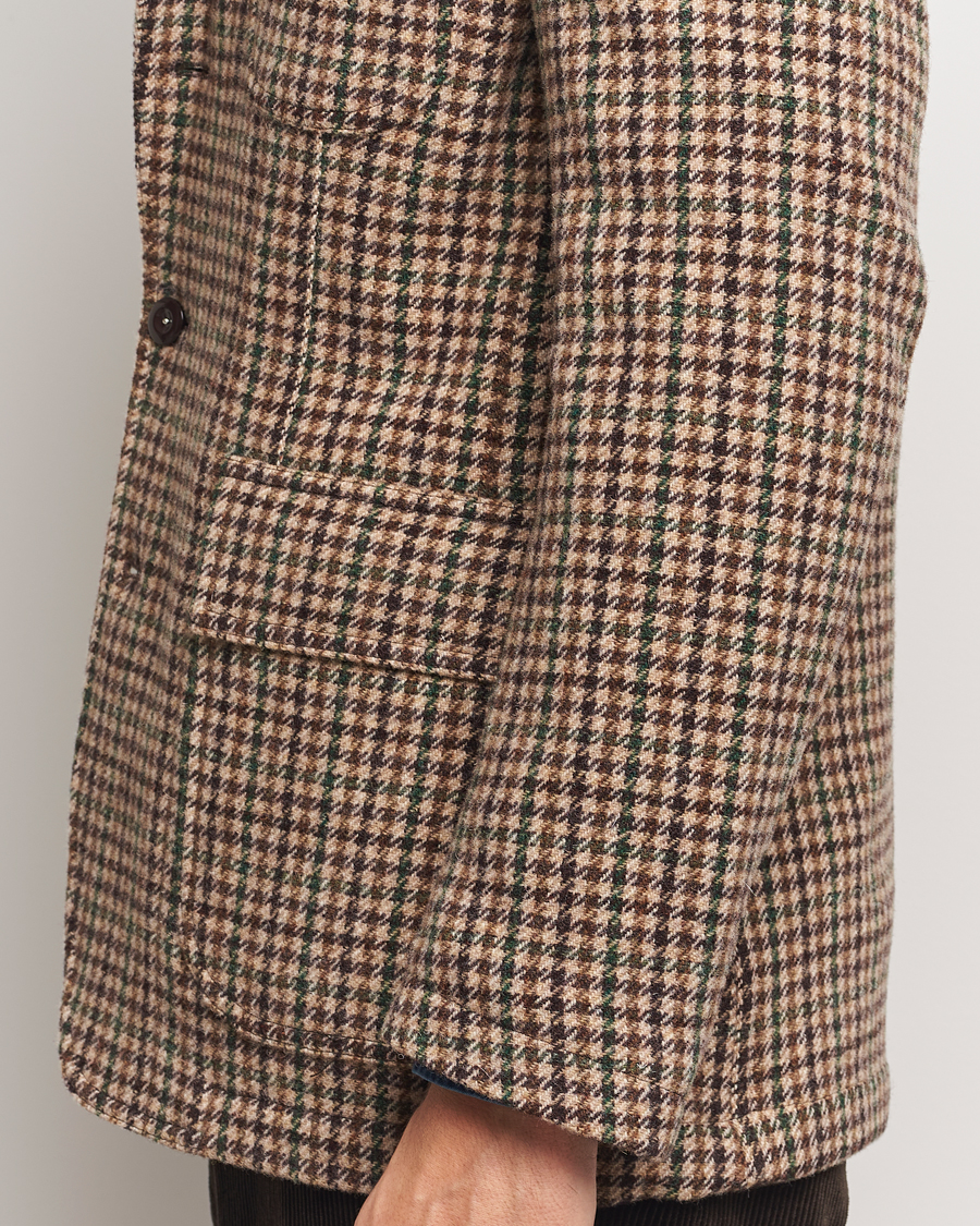Herre | Dressjakker | Drake's | MKVII Gun Check Tweed Blazer Brown