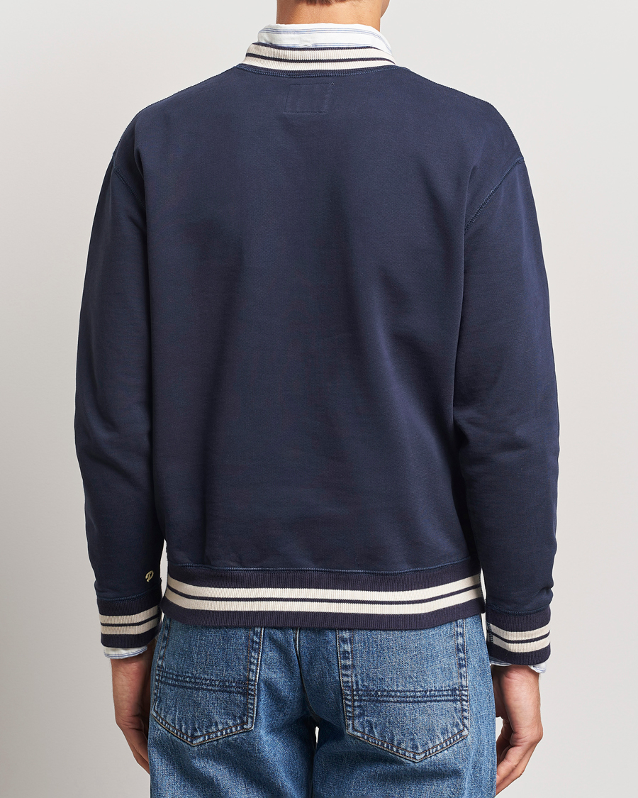 Herre | Gensere | Drake's | Striped Rib Sweatshirt Navy