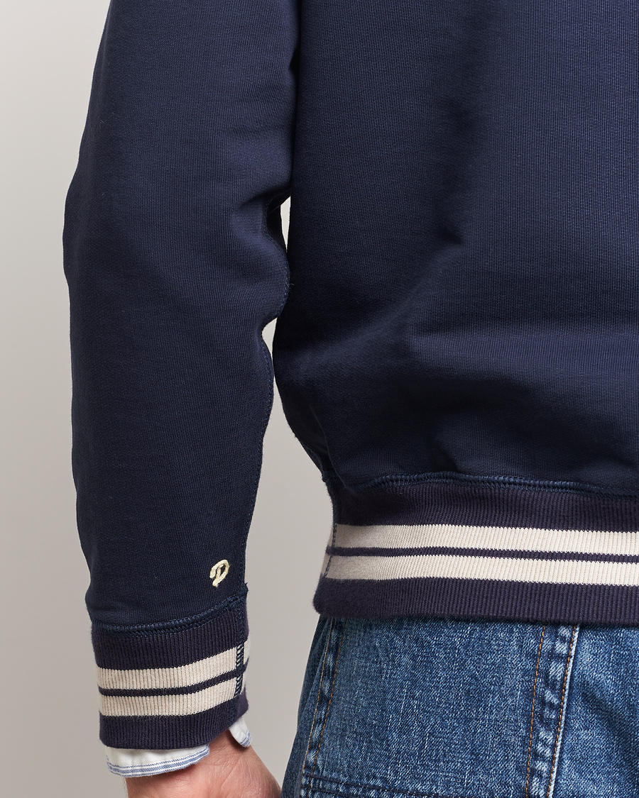 Herre | Gensere | Drake's | Striped Rib Sweatshirt Navy