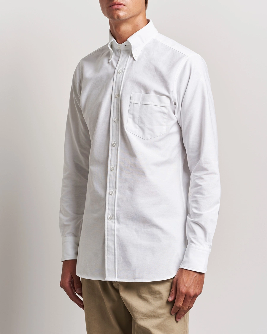 Herre | Skjorter | Drake's | Button Down Oxford Shirt White