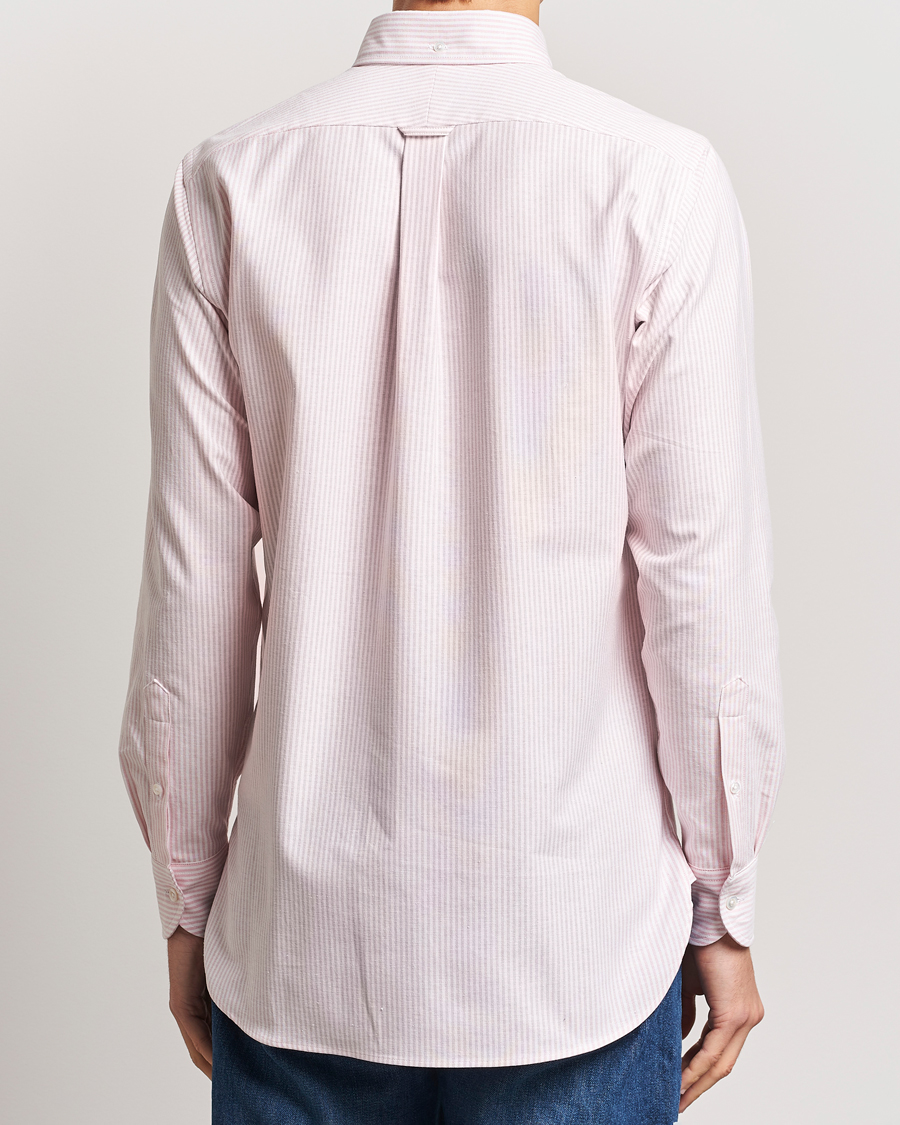 Herre | Skjorter | Drake's | Striped Button Down Oxford Shirt Pink