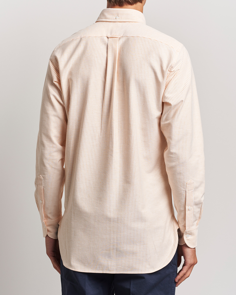 Herre | Skjorter | Drake's | Striped Button Down Oxford Shirt Orange