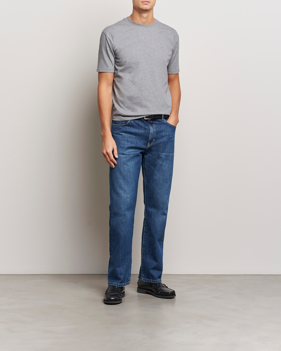 Herre | T-Shirts | Drake's | Short Sleeve Hiking T-Shirt Grey