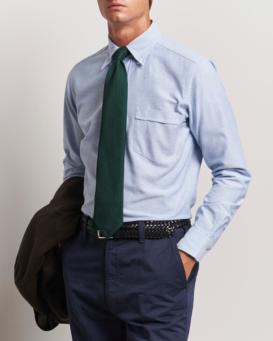 Herre | Skjorter | Drake's | Button Down Oxford Shirt Blue