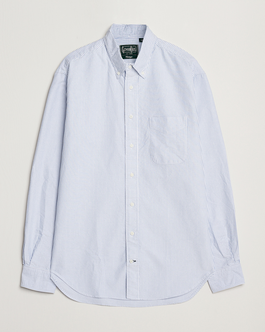 Herre | Skjorter | Gitman Vintage | Button Down Striped Oxford Shirt Light Blue