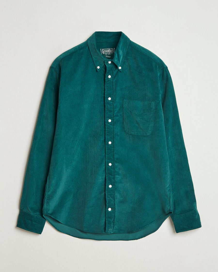 Herre | Skjorter | Gitman Vintage | Button Down Corduroy Shirt Emerald