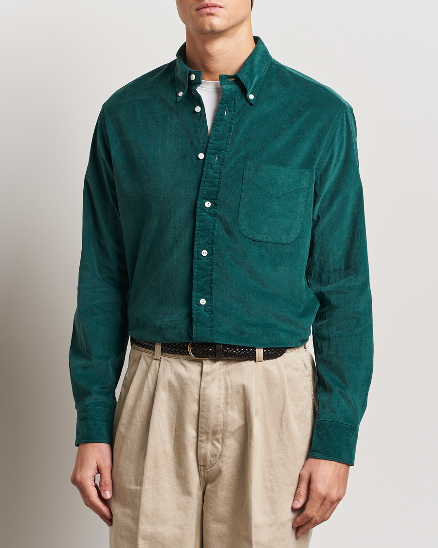Herre | Skjorter | Gitman Vintage | Button Down Corduroy Shirt Emerald