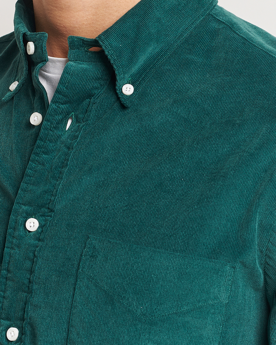 Herre | Skjorter | Gitman Vintage | Button Down Corduroy Shirt Emerald