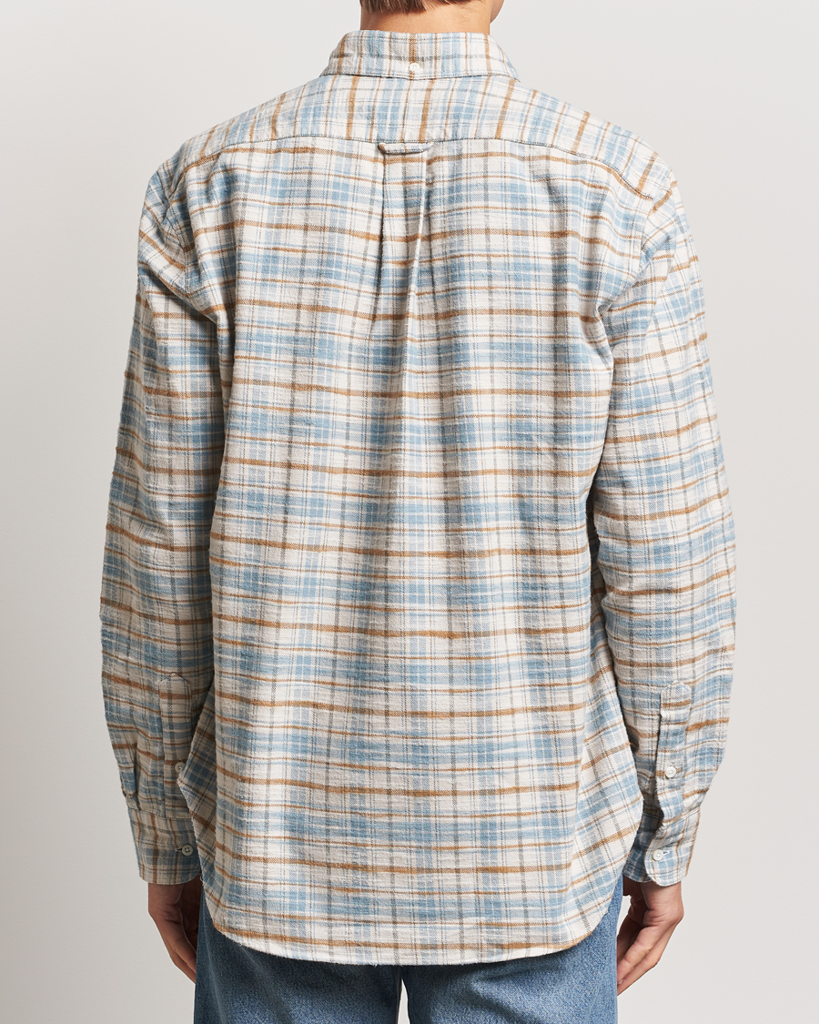 Herre | Skjorter | Gitman Vintage | Button Down Heavy Flannel Shirt Ivory Check