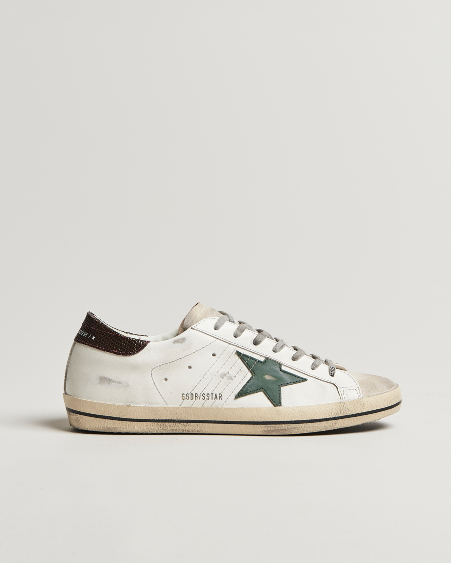 Herre | Golden Goose Super-Star Sneakers White/Green | Golden Goose | Super-Star Sneakers White/Green