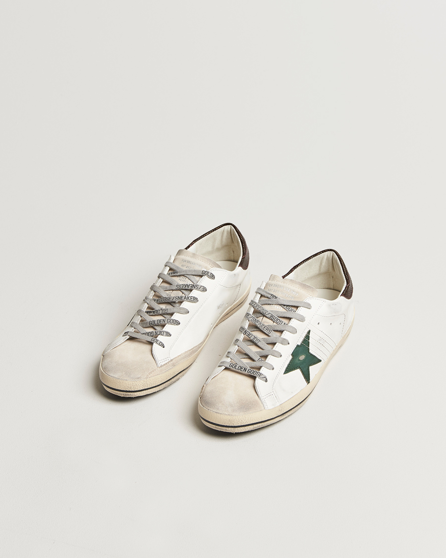 Herre | Golden Goose Super-Star Sneakers White/Green | Golden Goose | Super-Star Sneakers White/Green