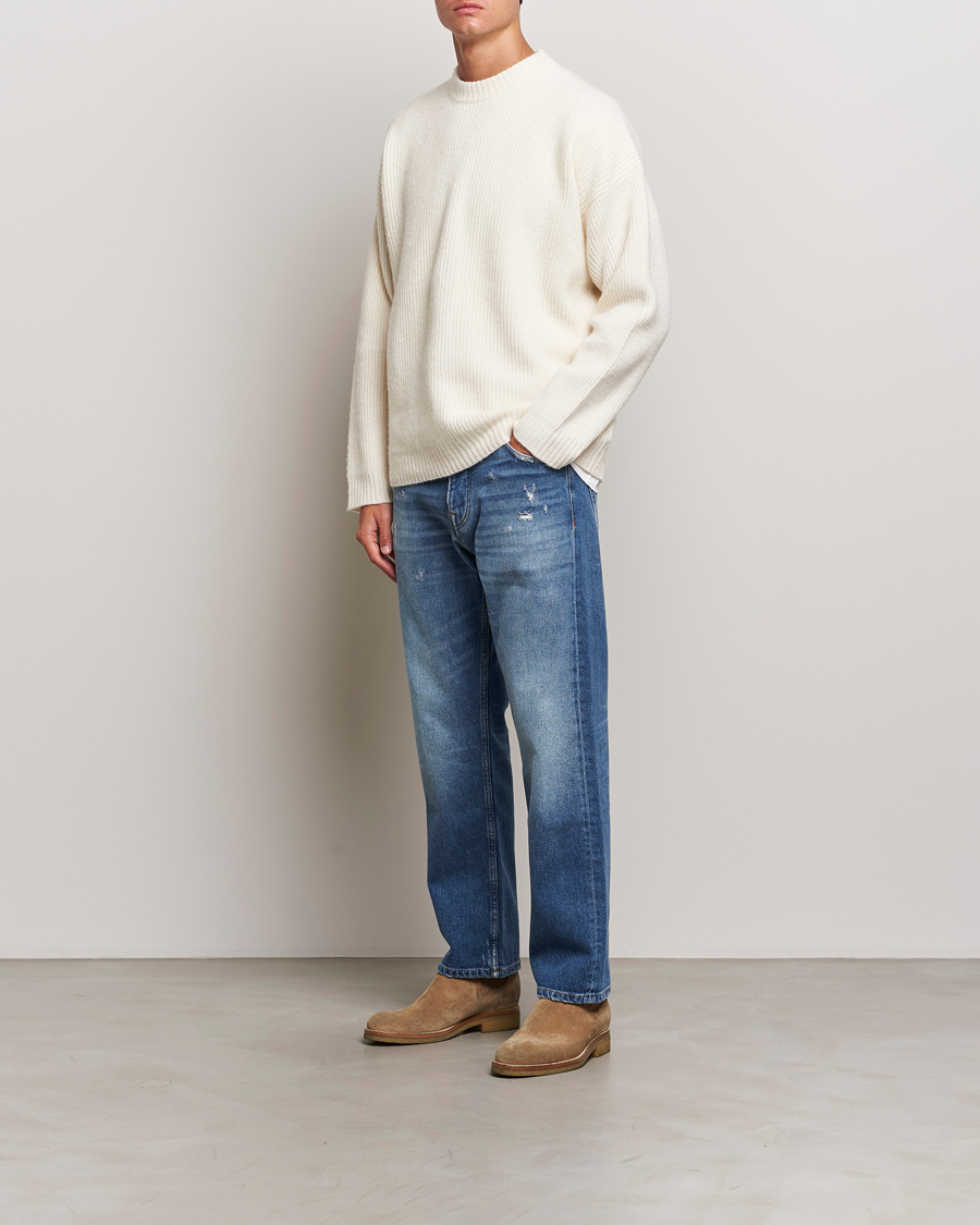 Herre | Gensere | Golden Goose | Brushed Rib Wool Sweater Heritage White