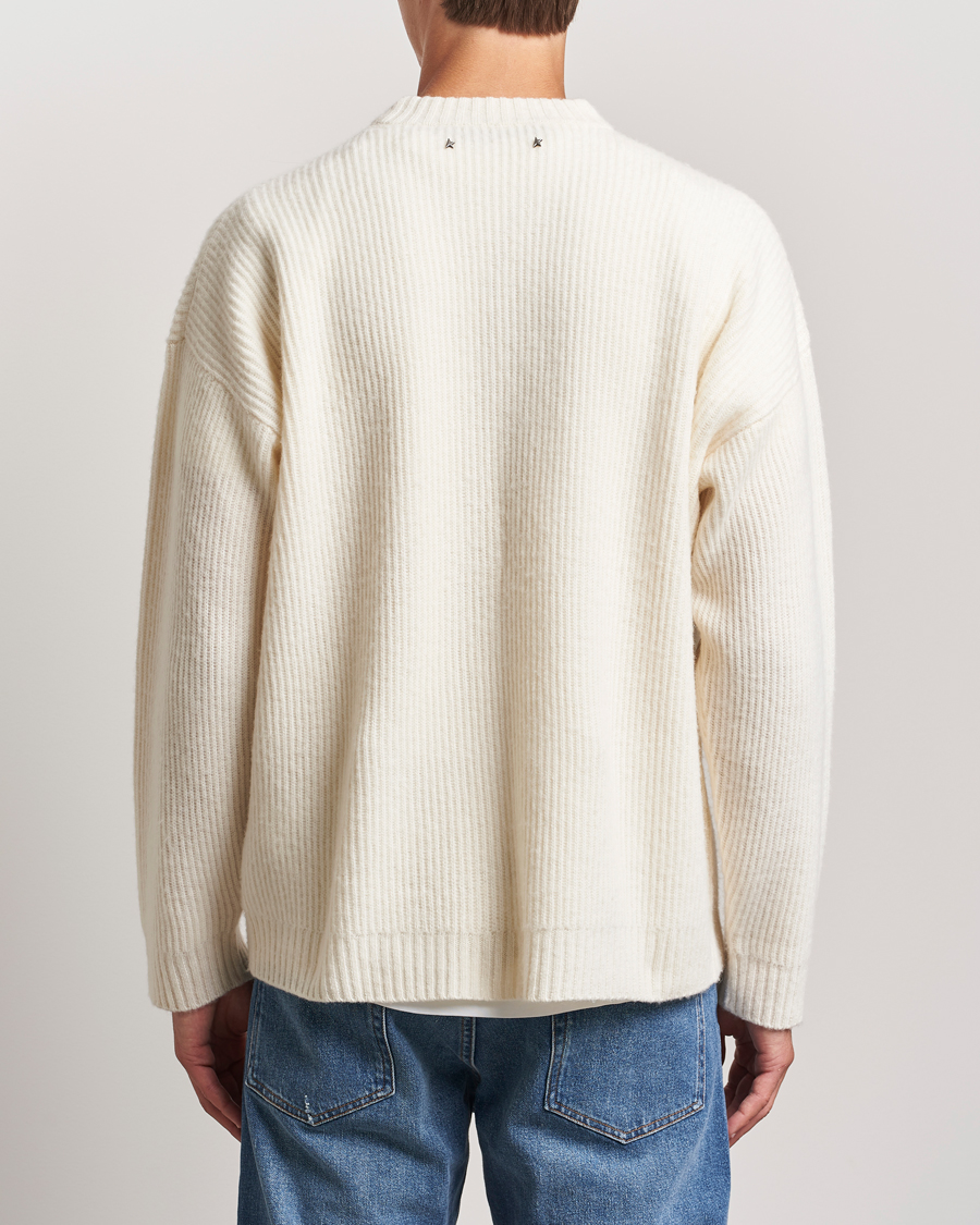 Herre | Gensere | Golden Goose | Brushed Rib Wool Sweater Heritage White