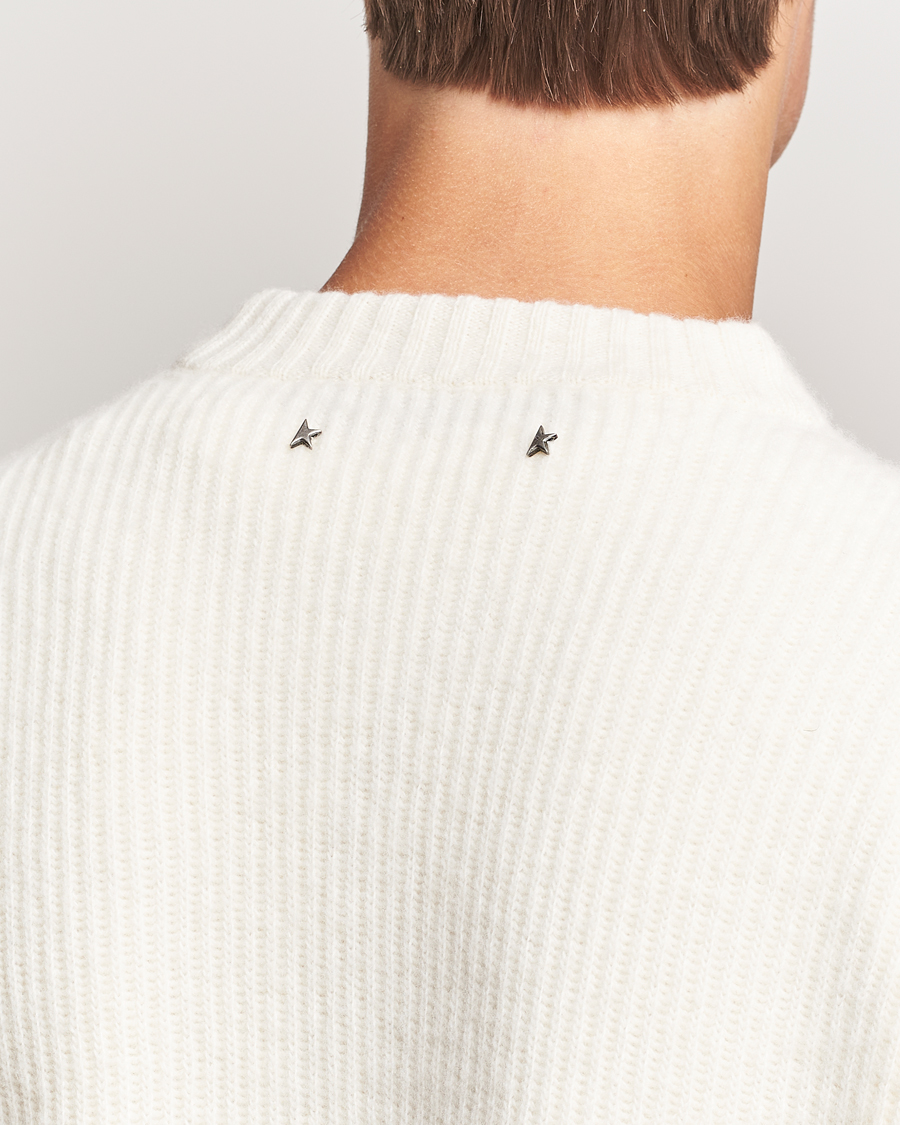 Herre | Gensere | Golden Goose | Brushed Rib Wool Sweater Heritage White
