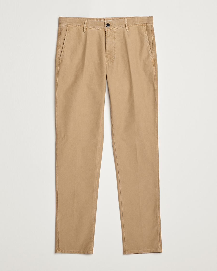 Herre | Bukser | Incotex | Slim Fit Garment Dyed Slacks Beige