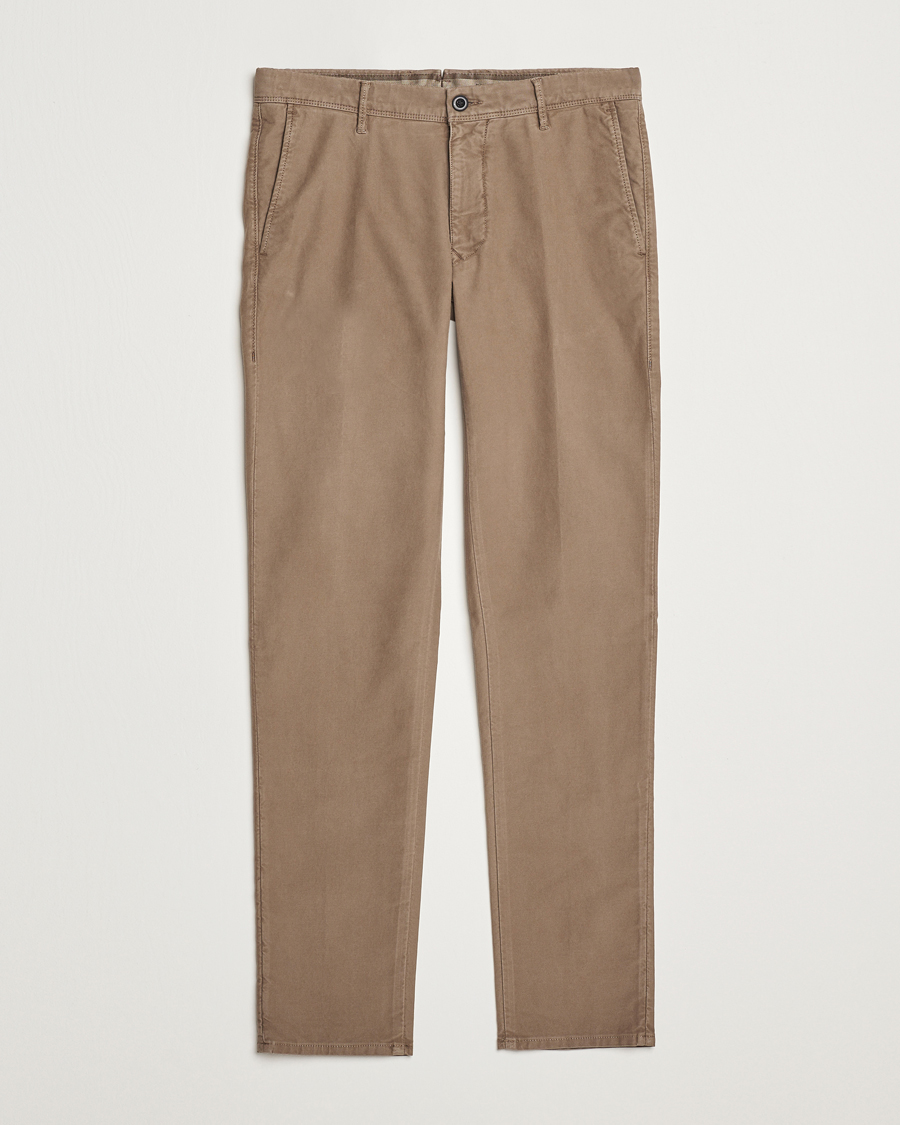 Herre | Bukser | Incotex | Slim Fit Garment Dyed Slacks Brown
