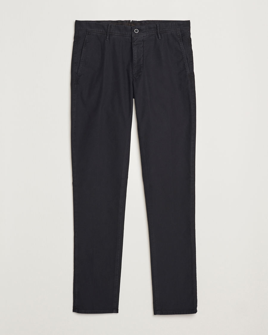Herre | Bukser | Incotex | Slim Fit Garment Dyed Slacks Black