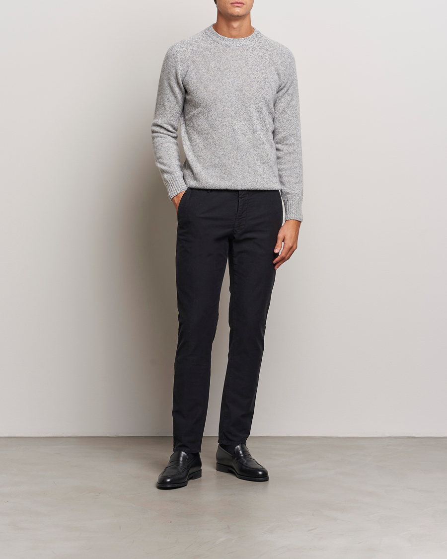 Herre | Bukser | Incotex | Slim Fit Garment Dyed Slacks Black