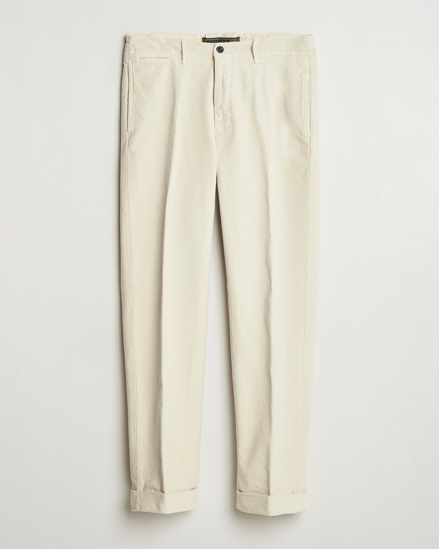 Herre | Bukser | Incotex | Regular Fit Moleskin Slacks Off White