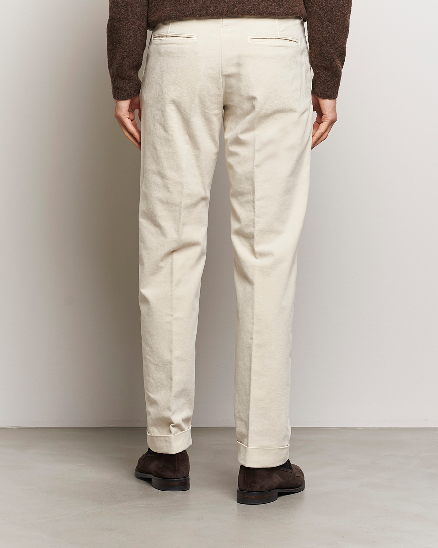 Herre | Bukser | Incotex | Regular Fit Moleskin Slacks Off White