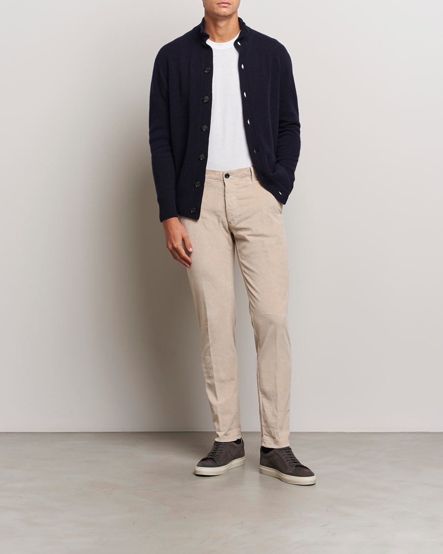 Herre | Bukser | Incotex | Slim Fit Leisure Cord Slacks Light Beige