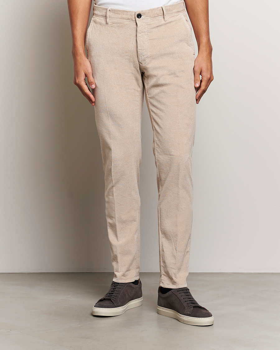 Herre | Bukser | Incotex | Slim Fit Leisure Cord Slacks Light Beige