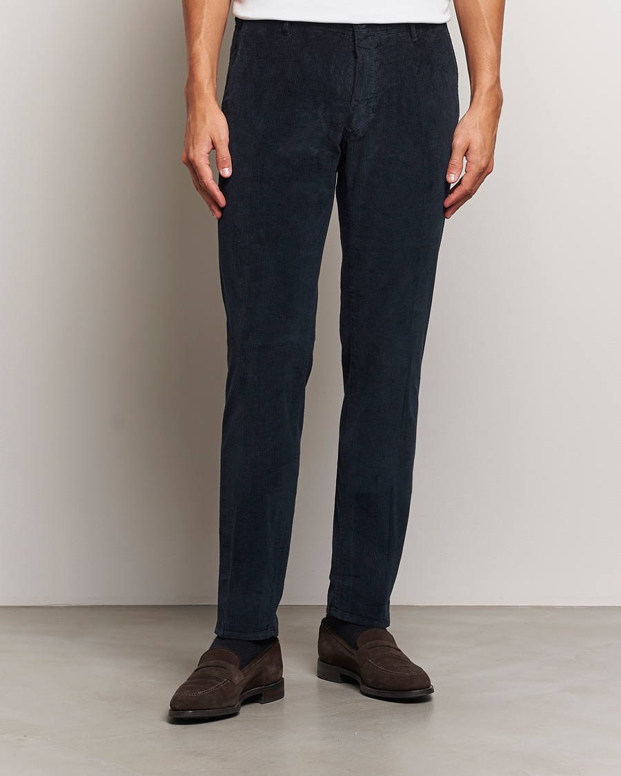 Herre | Bukser | Incotex | Slim Fit Leisure Cord Slacks Navy
