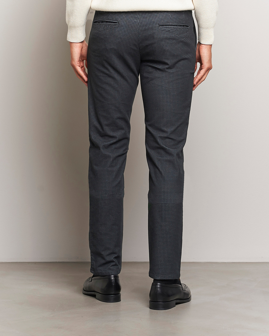 Herre | Bukser | Incotex | Slim Fit Houndstooth Cotton Pants Dark Grey