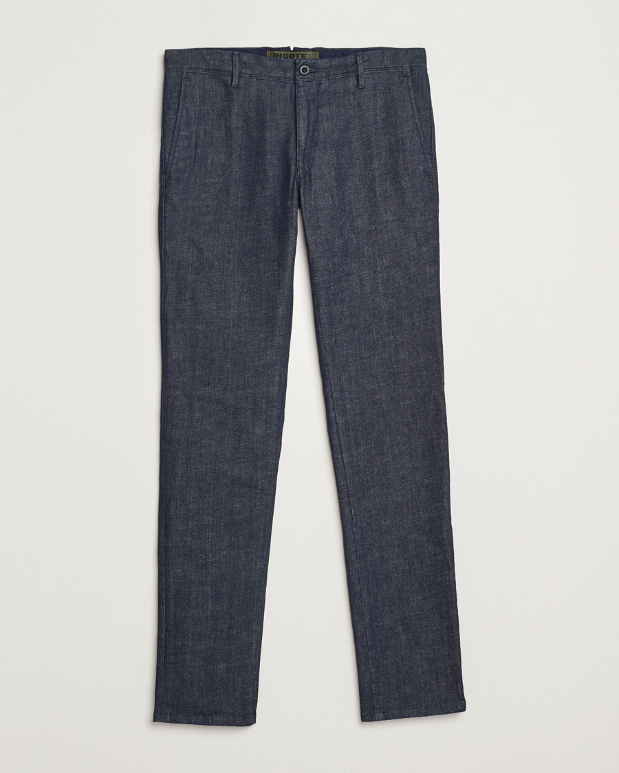 Herre | Bukser | Incotex | Slim Fit Denim Slacks Dark Blue