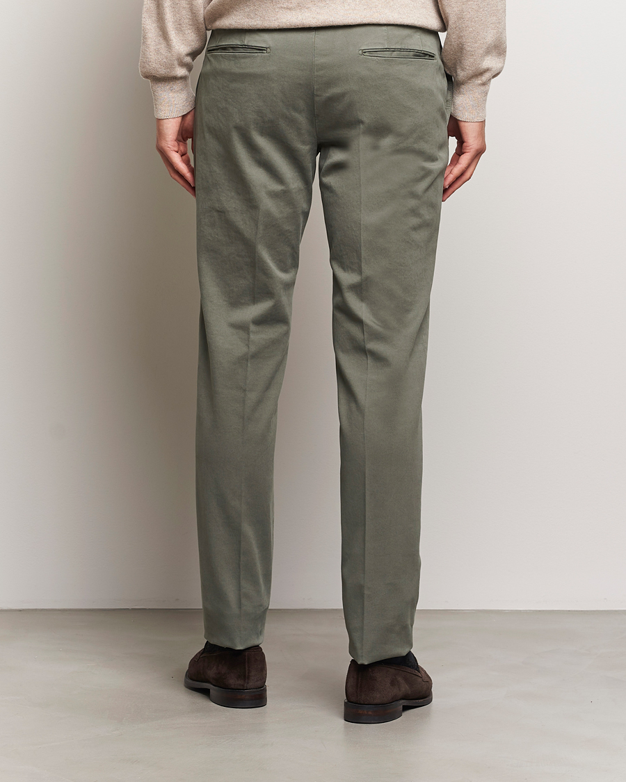 Herre | Bukser | Incotex | Slim Fit Cotton Stretch Chinos Dark Green