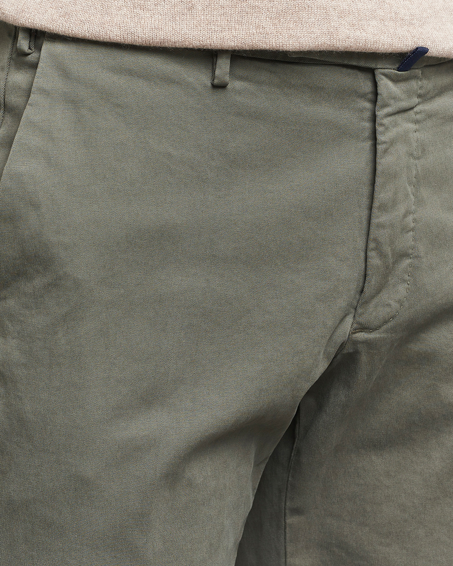 Herre | Bukser | Incotex | Slim Fit Cotton Stretch Chinos Dark Green