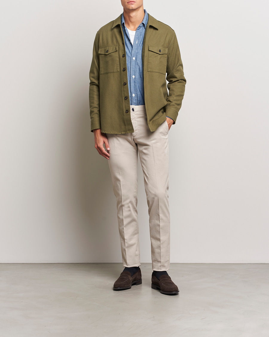 Herre | Bukser | Incotex | Slim Fit Cotton Stretch Chinos Light Beige