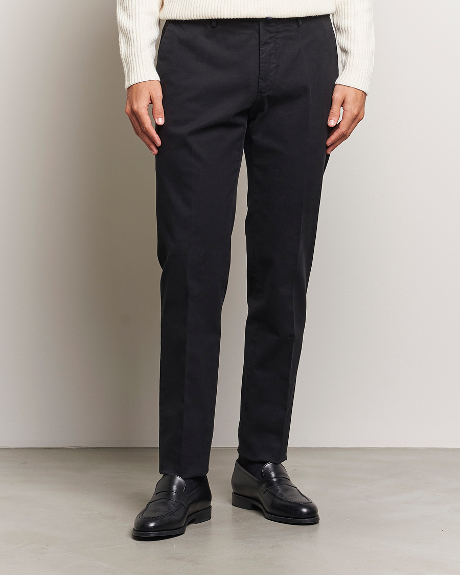 Herre | Bukser | Incotex | Slim Fit Cotton Stretch Chinos Black