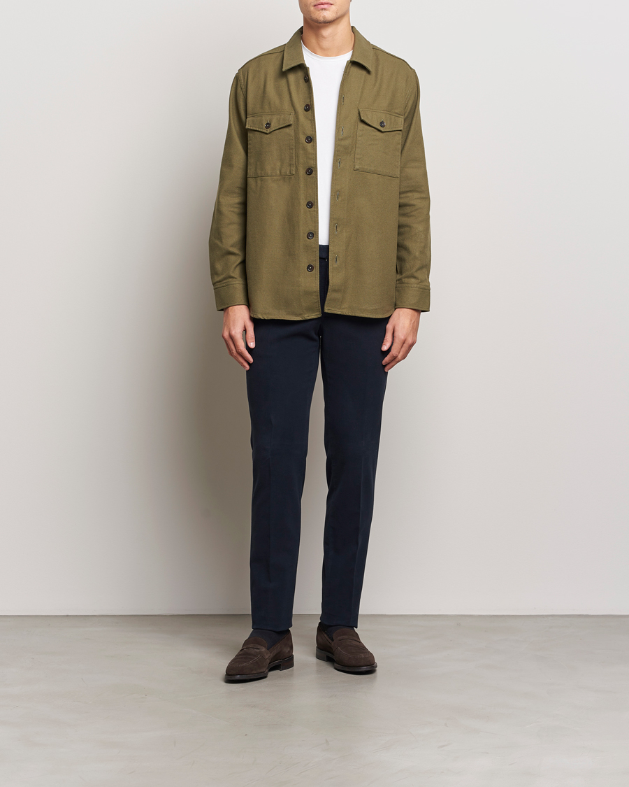 Herre | Bukser | Incotex | Slim Fit Luxury Moleskine Trousers Navy