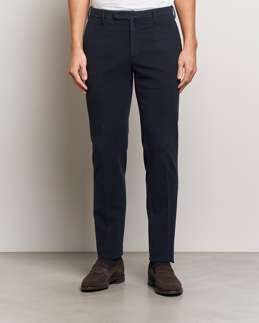 Herre | Bukser | Incotex | Slim Fit Luxury Moleskine Trousers Navy