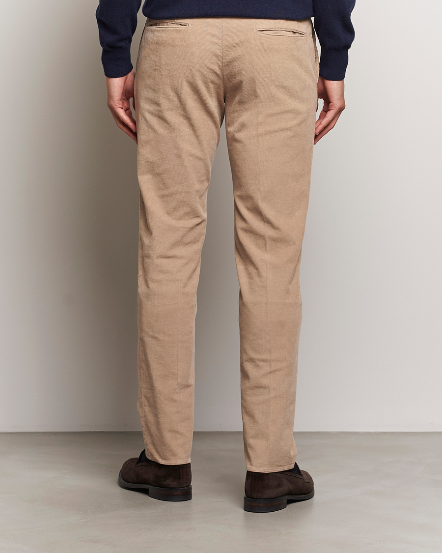 Herre | Bukser | Incotex | Slim Fit Baby Corduroy Trousers Beige