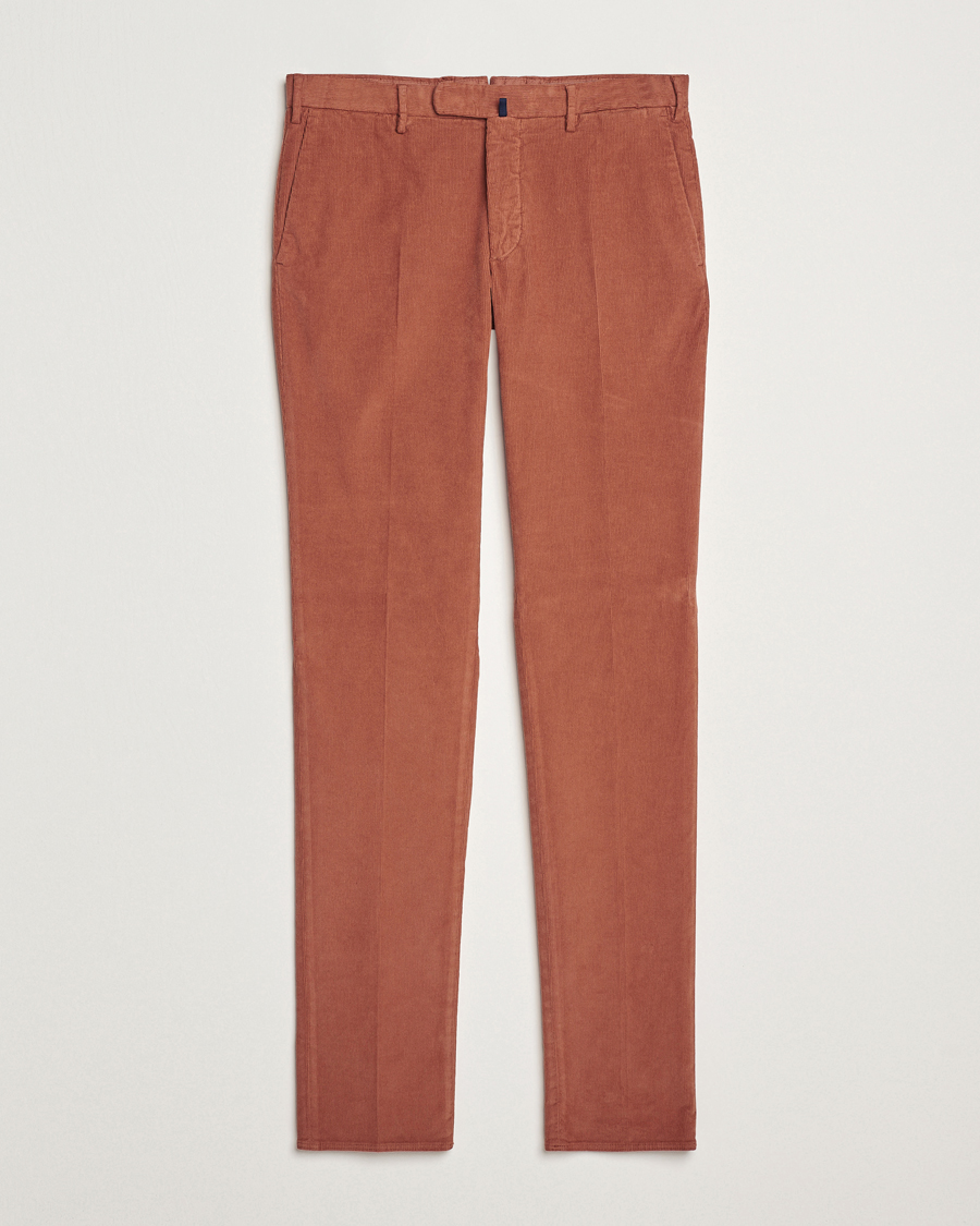 Herre | Bukser | Incotex | Slim Fit Baby Corduroy Trousers Vintage Red