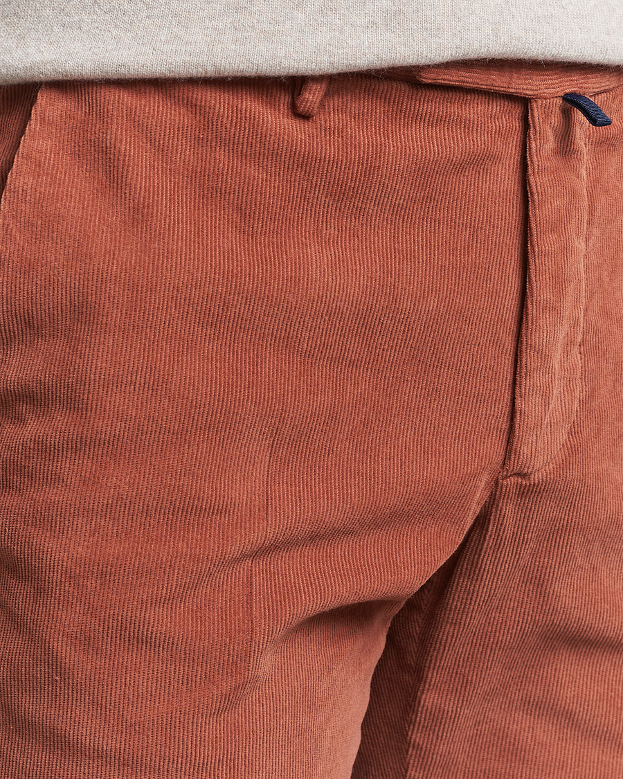 Herre | Bukser | Incotex | Slim Fit Baby Corduroy Trousers Vintage Red