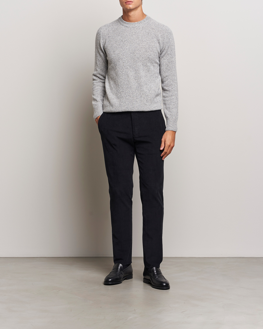 Herre | Bukser | Incotex | Slim Fit Baby Corduroy Trousers Navy