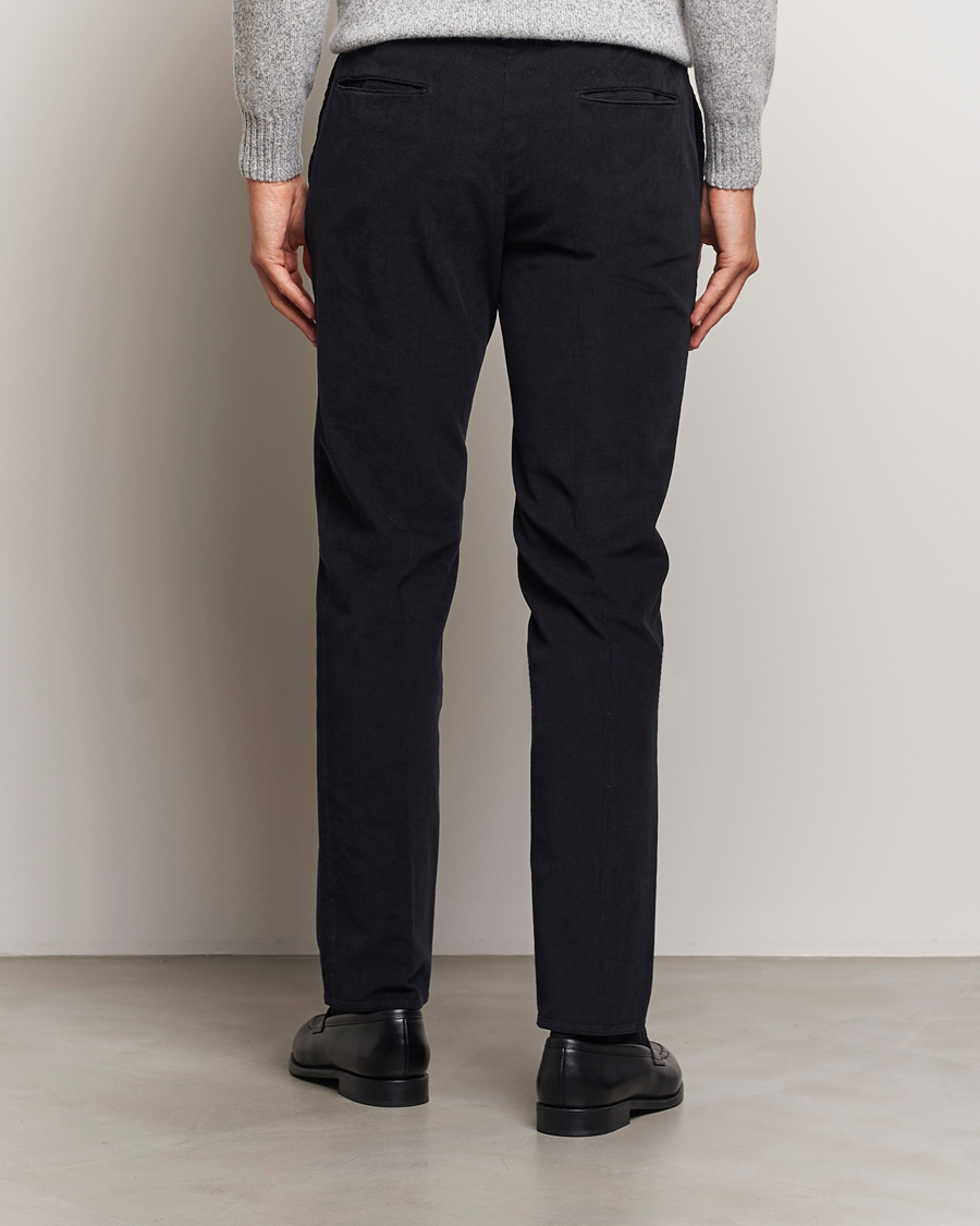 Herre | Bukser | Incotex | Slim Fit Baby Corduroy Trousers Navy