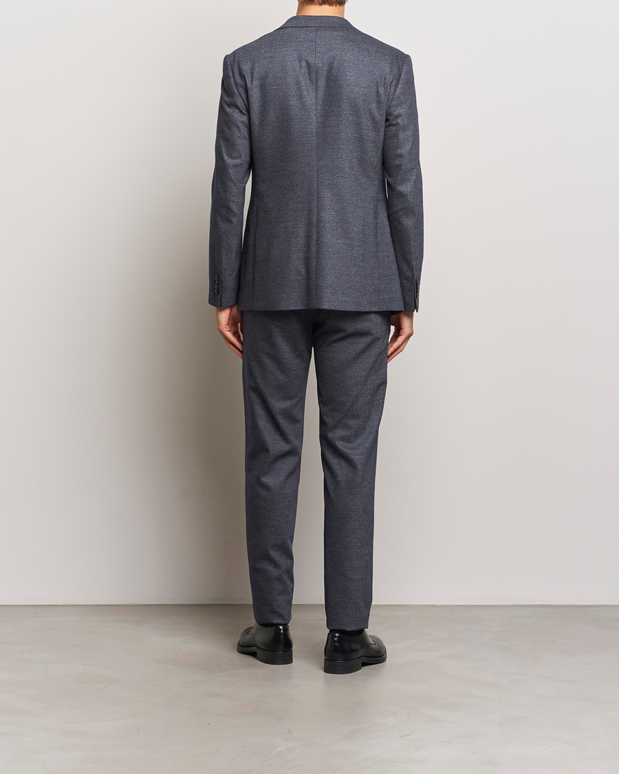 Herre | Giorgio Armani Soho Wool/Cashmere Flannel Suit Navy Melange | Giorgio Armani | Soho Wool/Cashmere Flannel Suit Navy Melange
